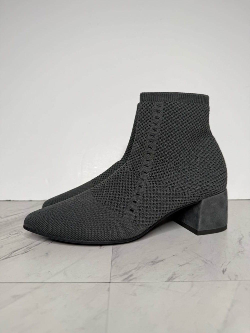 Eileen Fisher Honey Gray Knit Stretch Bootie 9 1/2 - Picture 13 of 13